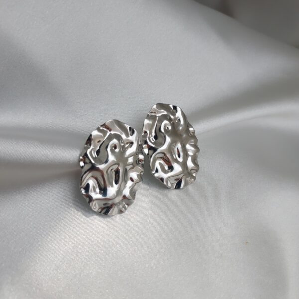 گوشواره مچاله نقره ایی