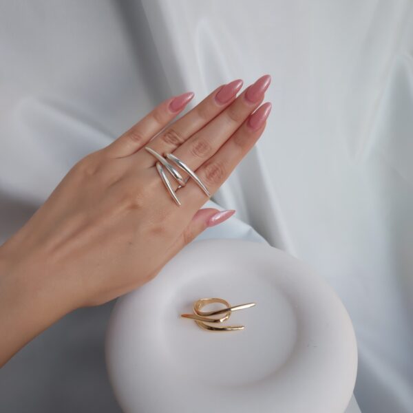 انگشتر عاج نقره ایی