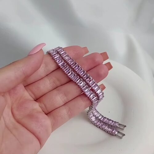 دستبند تنیسی صورتی دستبند تنیسی صورتی