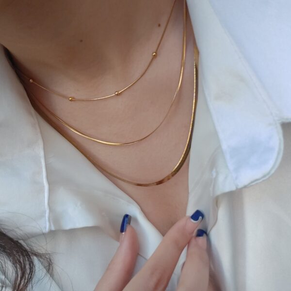 گردنبند3لاین طلایی