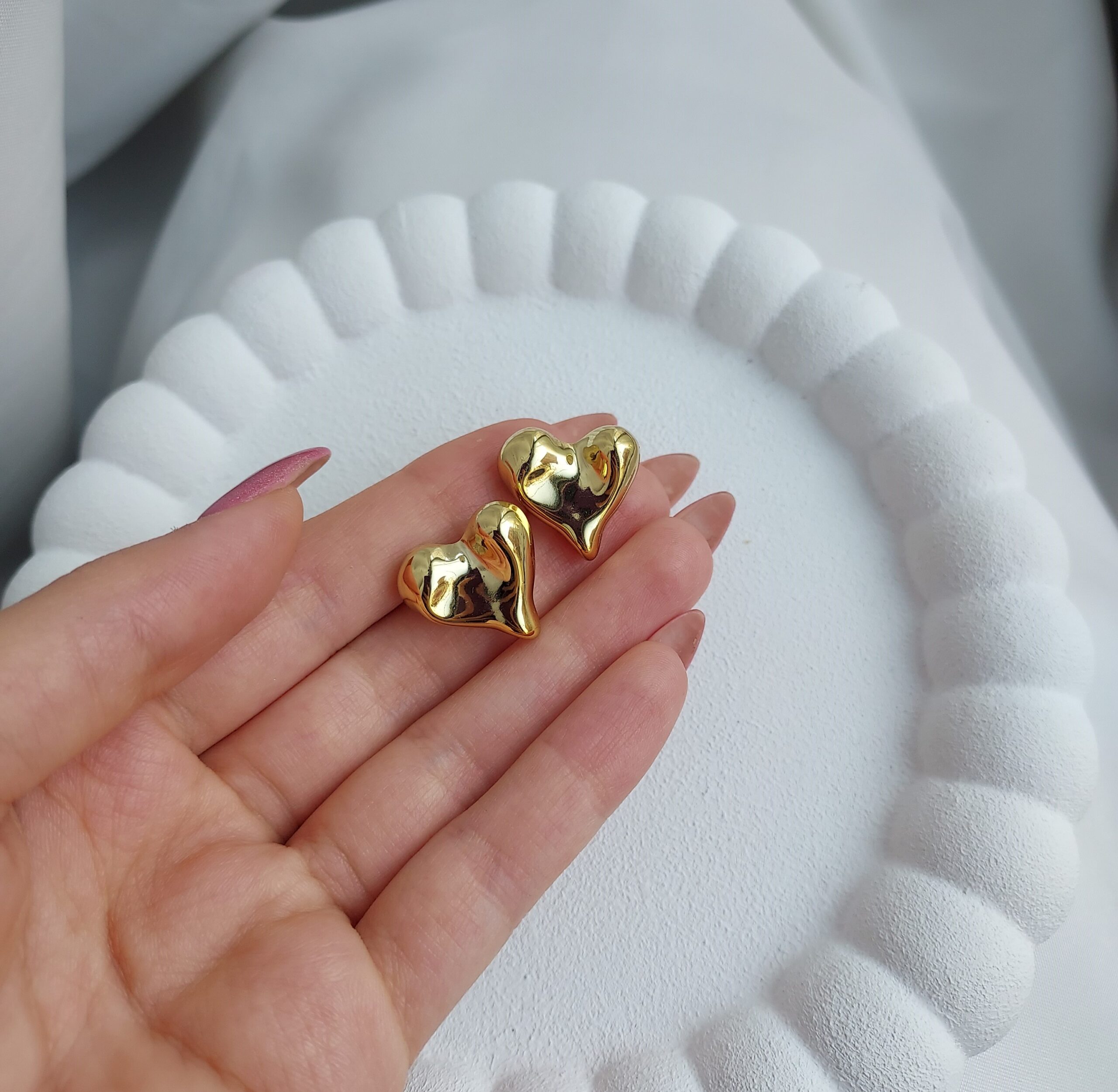 گوشواره قلب طلایی