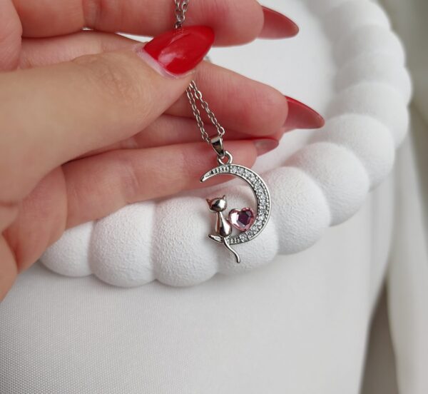 گردنبند قلب و گربه