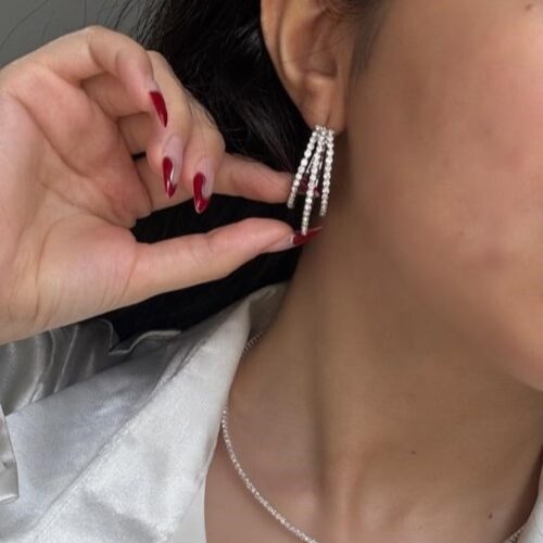 گوشواره 3لاین جواهری گوشواره 3لاین جواهری