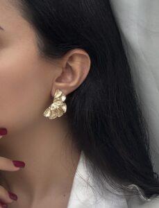 گوشواره نیم گل استیل