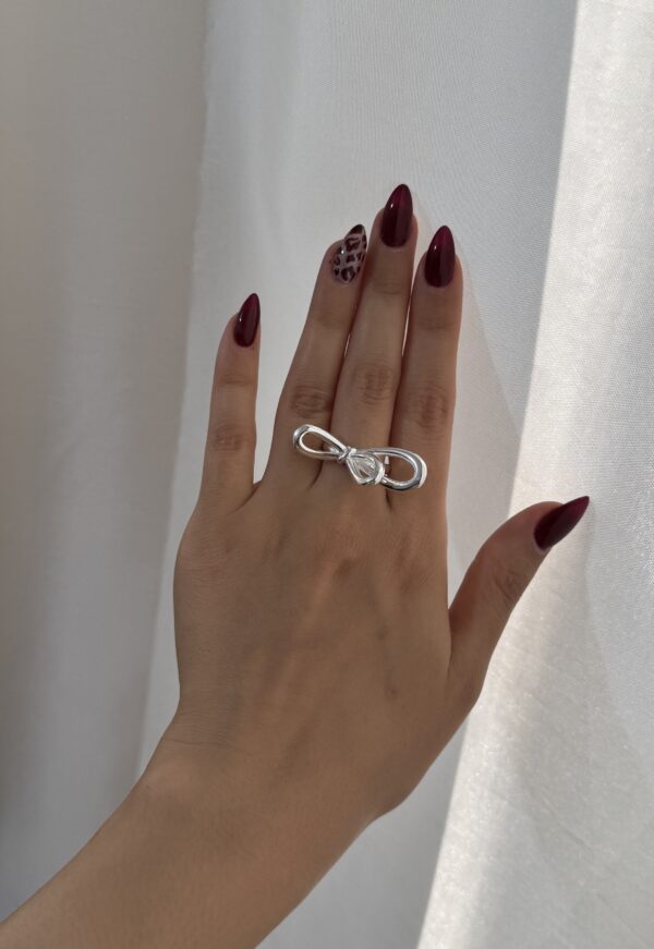 انگشترپاپیون نقره ایی