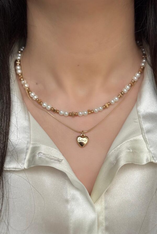 گردنبند 2لاین مرواریدی