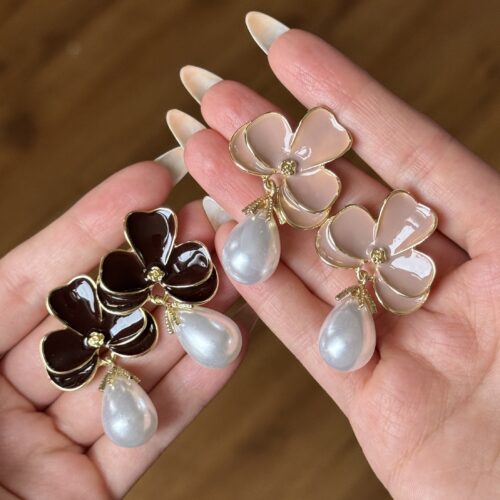 گوشواره میناکاری مرواریدی